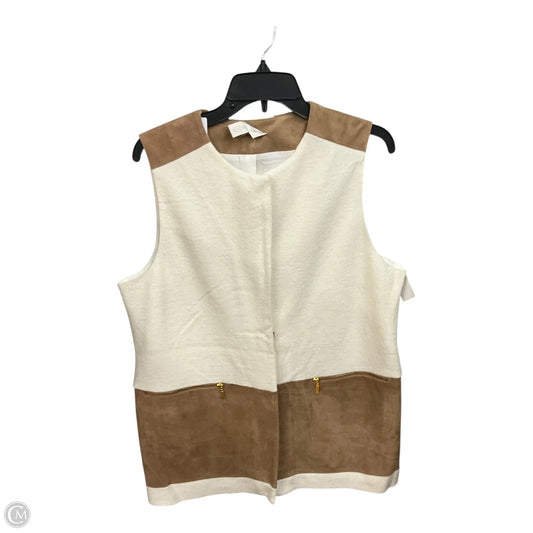 Vest Other By Chicos In Tan & White, Size: 2