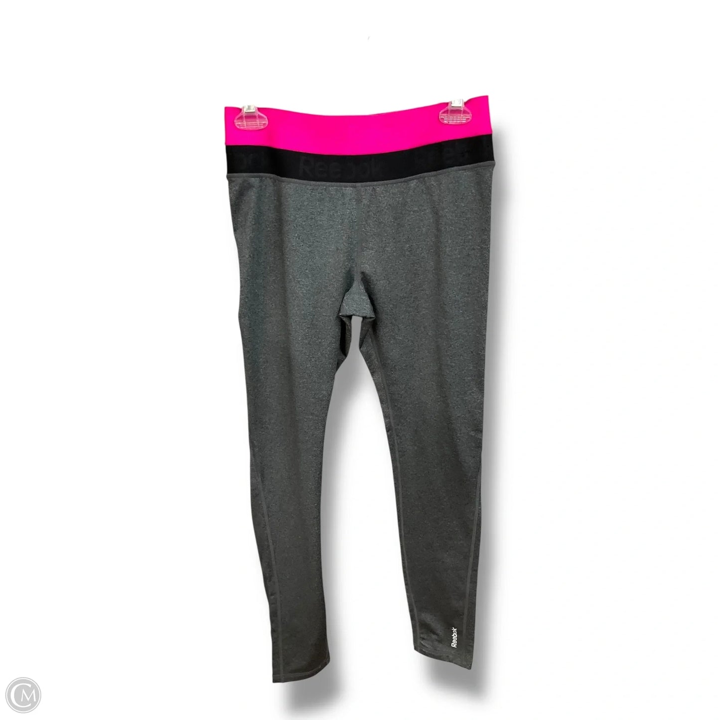 Athletic Leggings By Reebok In Grey & Pink, Size: S