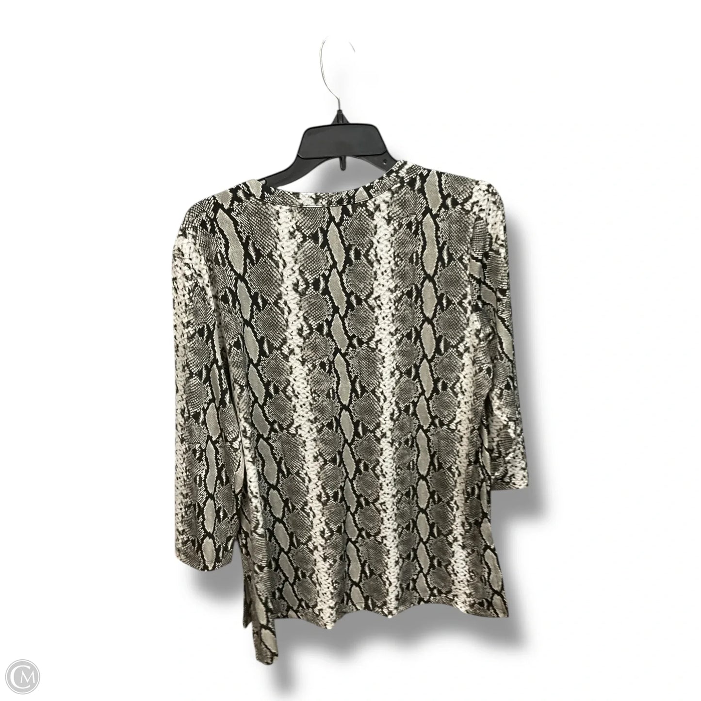 Top 3/4 Sleeve By Ellen Tracy In Snakeskin Print, Size: L