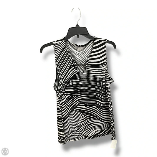 Top Sleeveless By Liz Claiborne In Zebra Print, Size: L