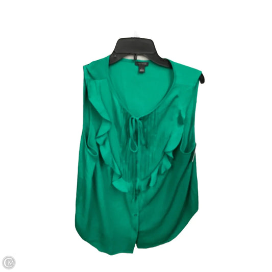 Top Sleeveless By Ann Taylor In Green, Size: L