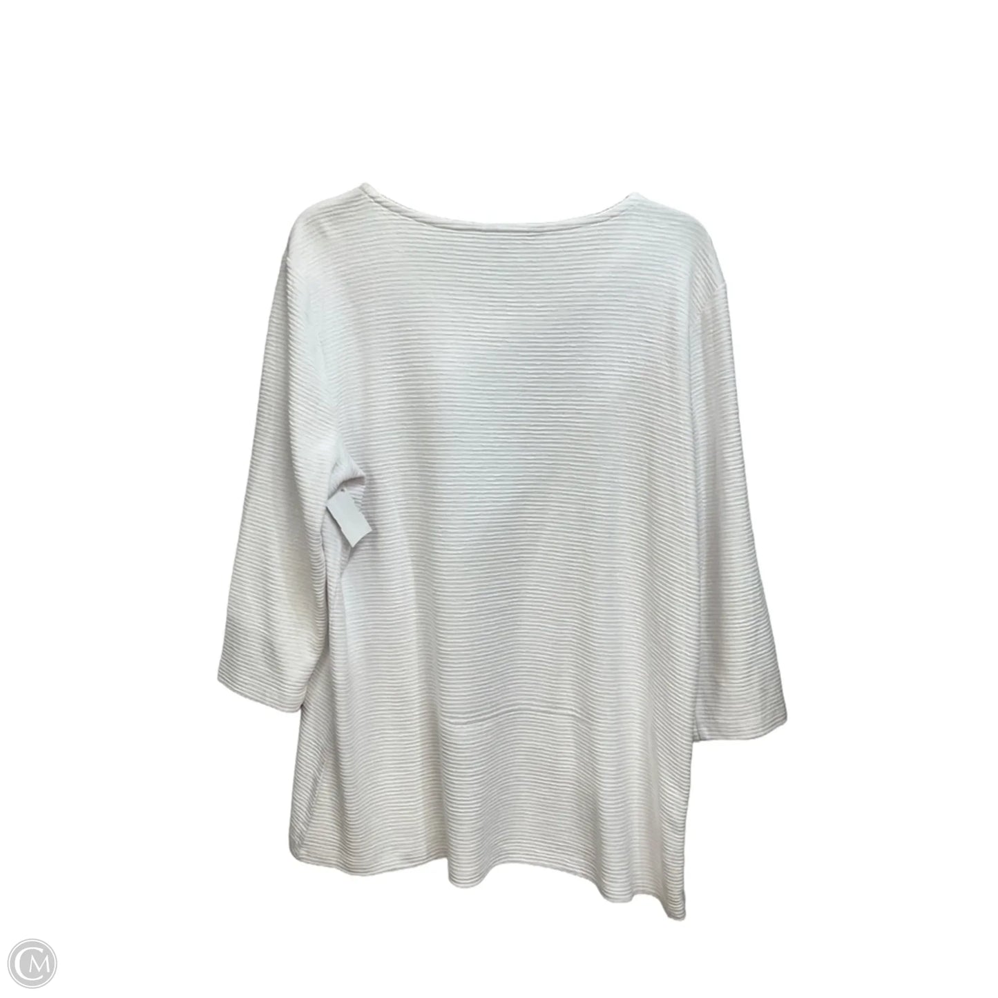 Top 3/4 Sleeve Basic By Multiples In White, Size: L