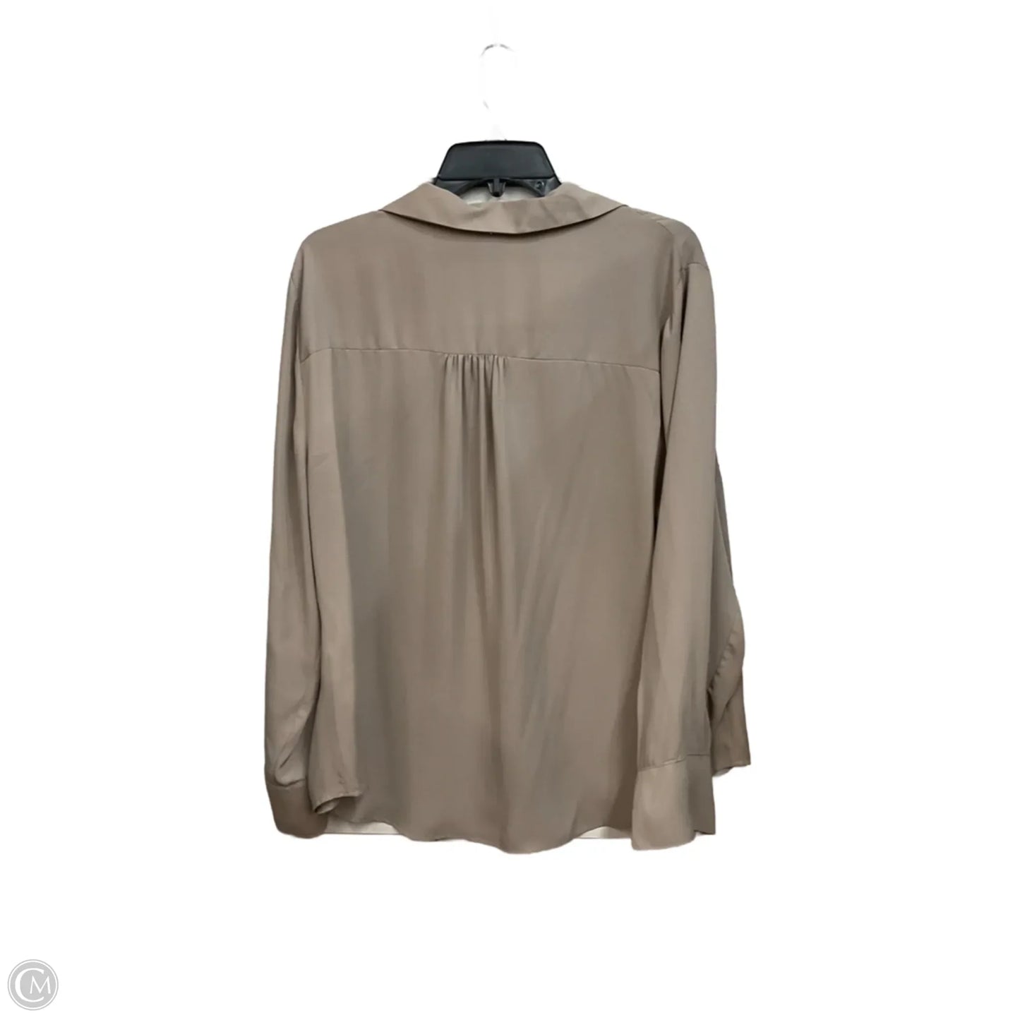 Blouse Long Sleeve By Worthington In Taupe, Size: Xl
