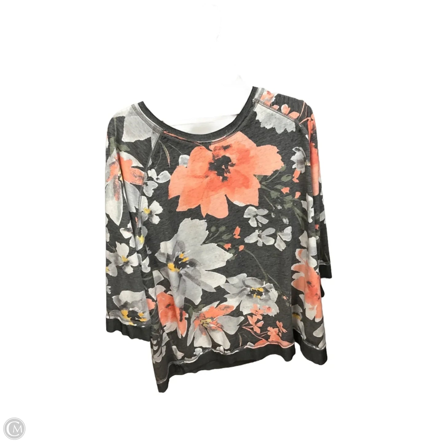 Top 3/4 Sleeve By Cato In Floral Print, Size: 3x