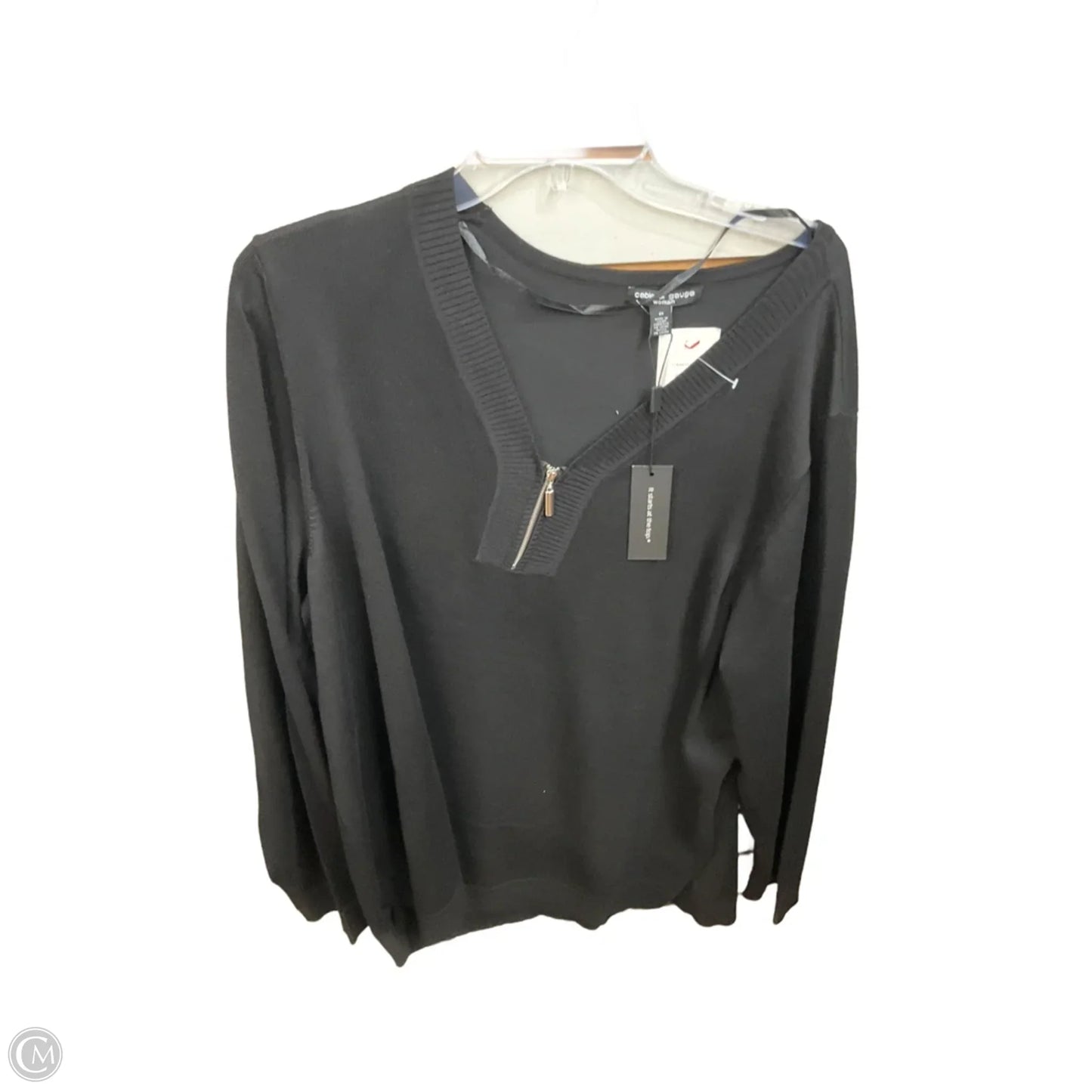 Top Long Sleeve Basic By Cable And Gauge In Black, Size: 2x