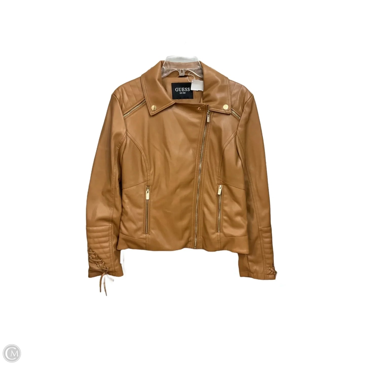 Jacket Moto By Guess In Brown, Size: L