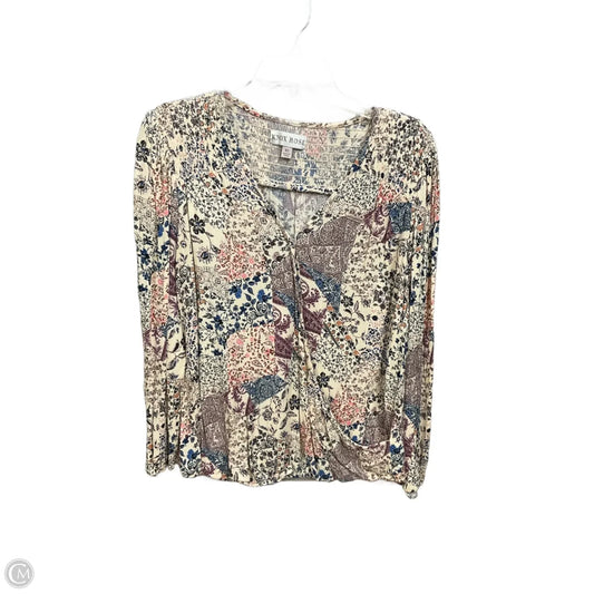 Top Long Sleeve By Knox Rose In Floral Print, Size: Xl