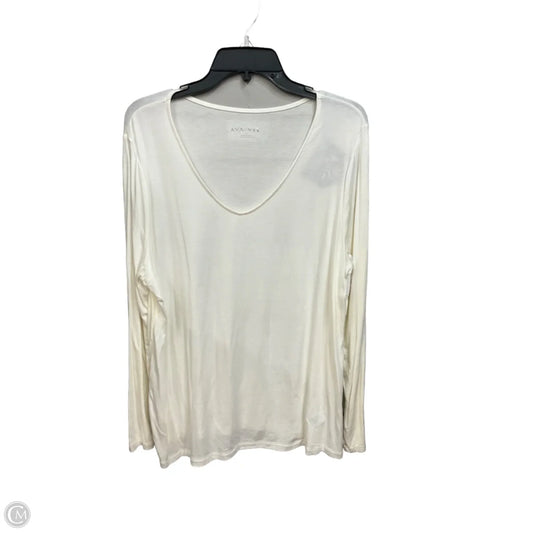 Top Long Sleeve Basic By Ava & Viv In Cream, Size: 1x