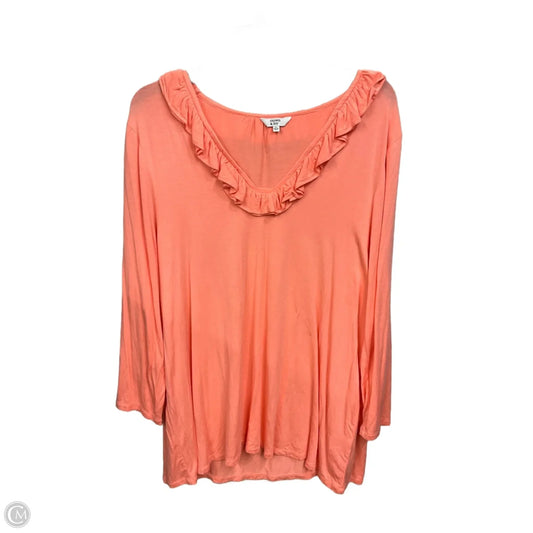 Top Long Sleeve By Crown And Ivy In Coral, Size: Xl