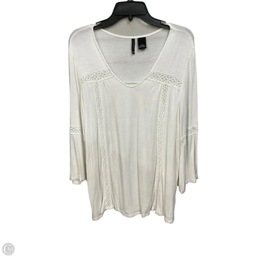 Top 3/4 Sleeve By New Directions In White, Size: L