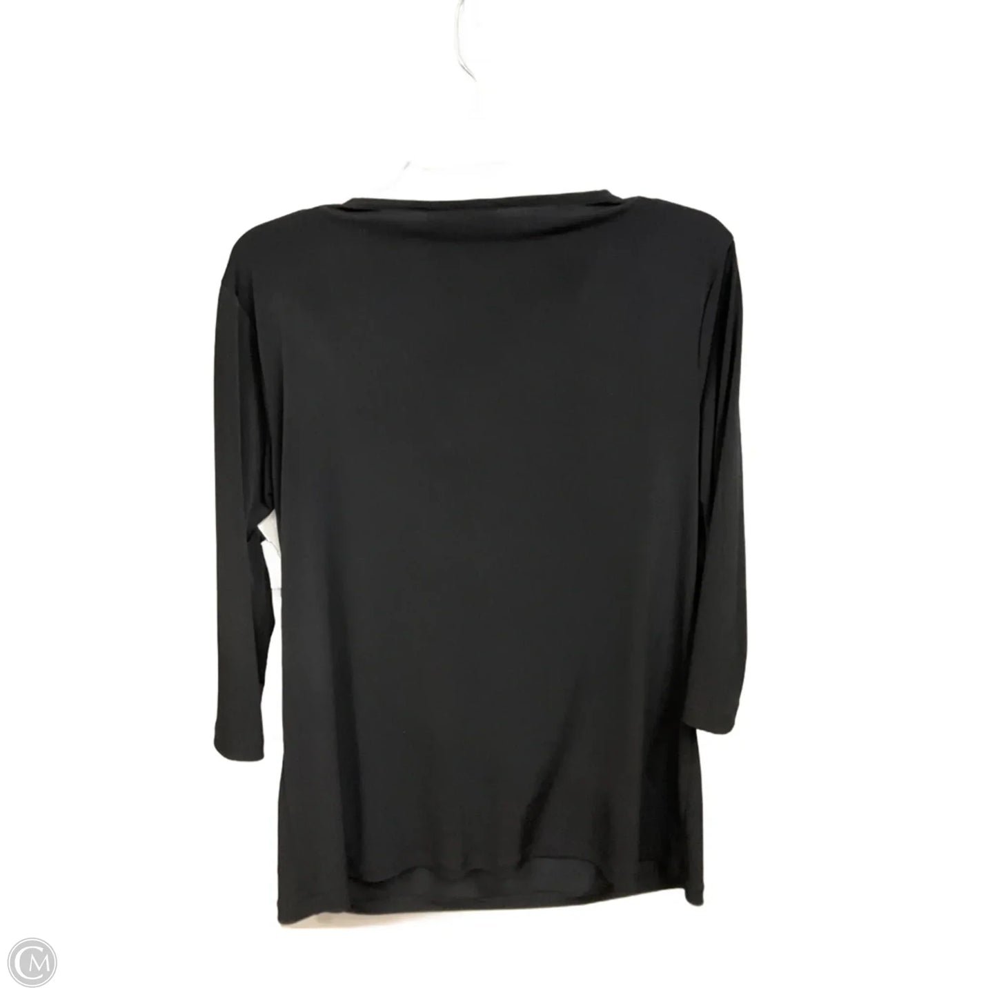 Top 3/4 Sleeve By Dana Buchman In Black, Size: L