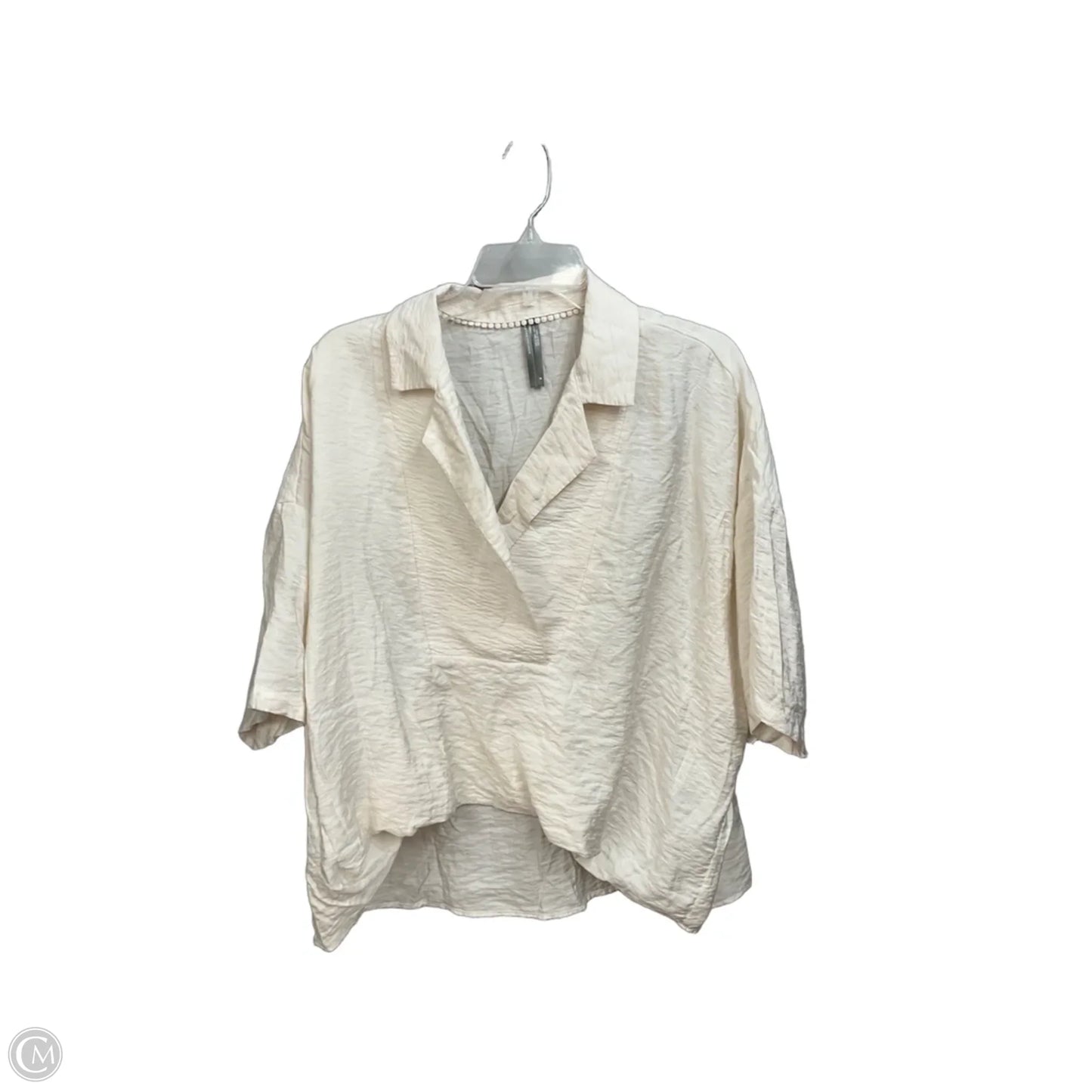 Blouse Short Sleeve By Anthropologie In Cream, Size: M