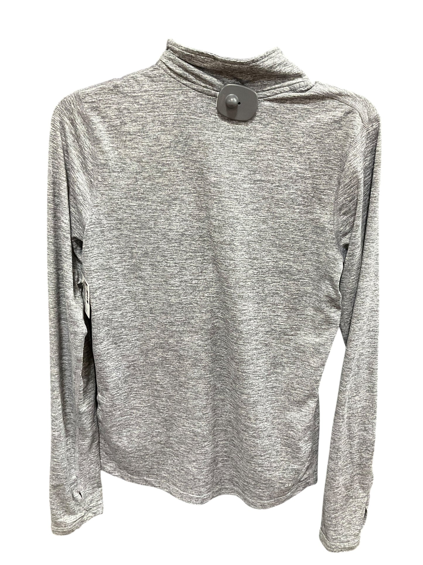 Athletic Top Long Sleeve Collar By Nike Apparel In Grey, Size: S