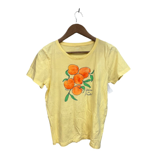 Top Short Sleeve By J. Crew In Yellow, Size: M