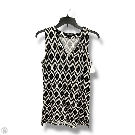 Top Sleeveless By Jones New York In Black & White, Size: S