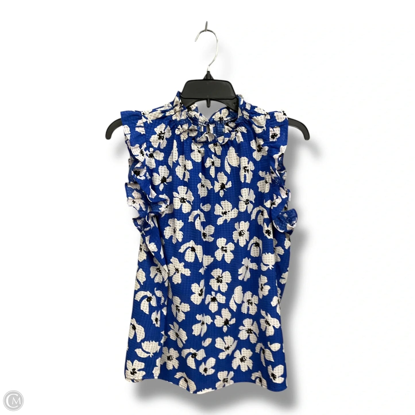 Top Sleeveless By Who What Wear In Blue & White, Size: Xl