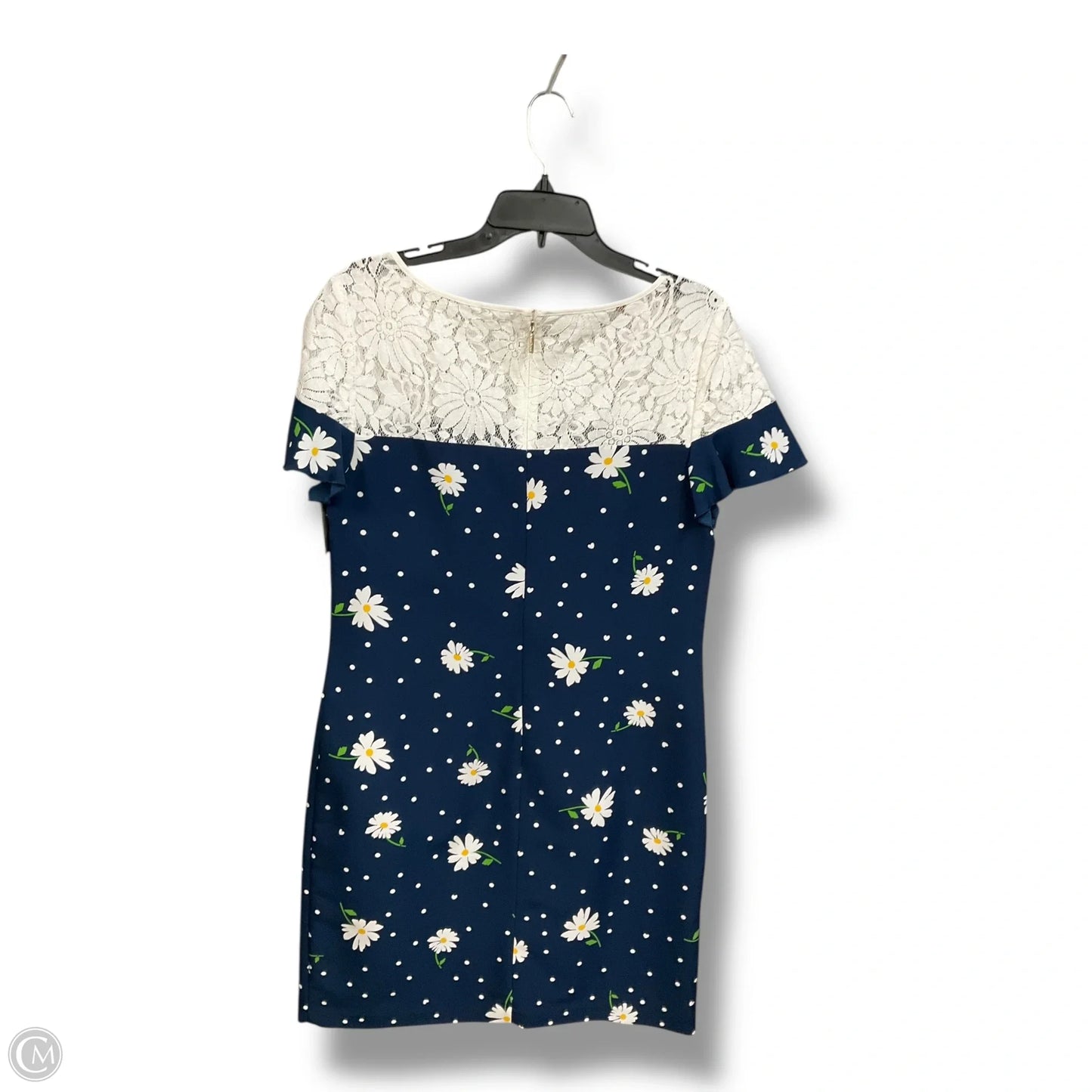 Dress Designer By Karl Lagerfeld In Blue & White, Size: M