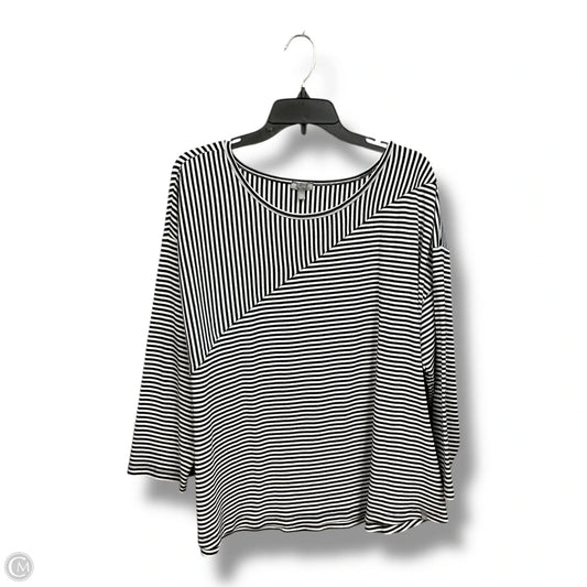 Top 3/4 Sleeve By Talbots In Striped Pattern, Size: 3x