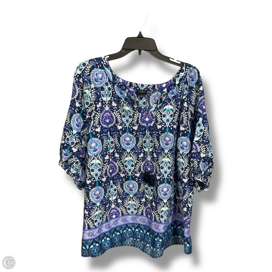 Blouse Short Sleeve By Talbots In Paisley Print, Size: 3x