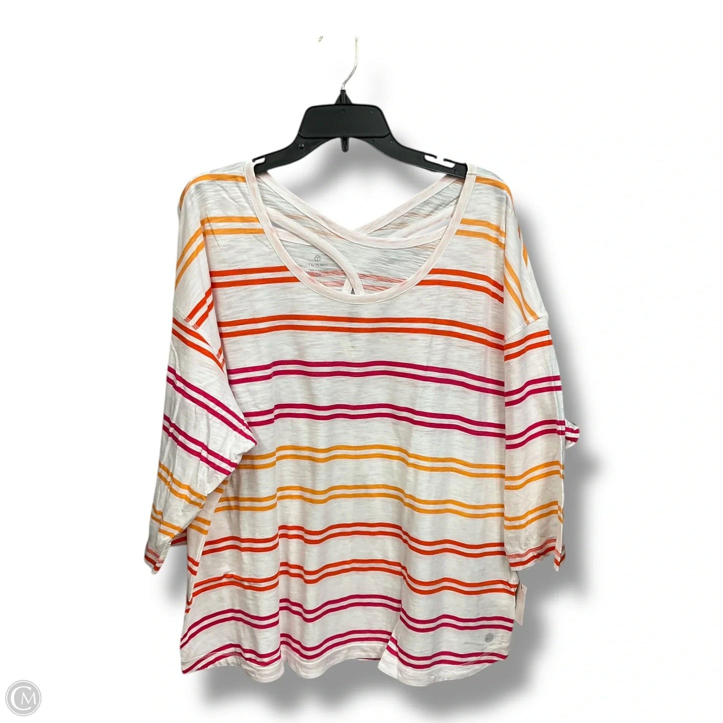 Top 3/4 Sleeve By Talbots In Striped Pattern, Size: 3x