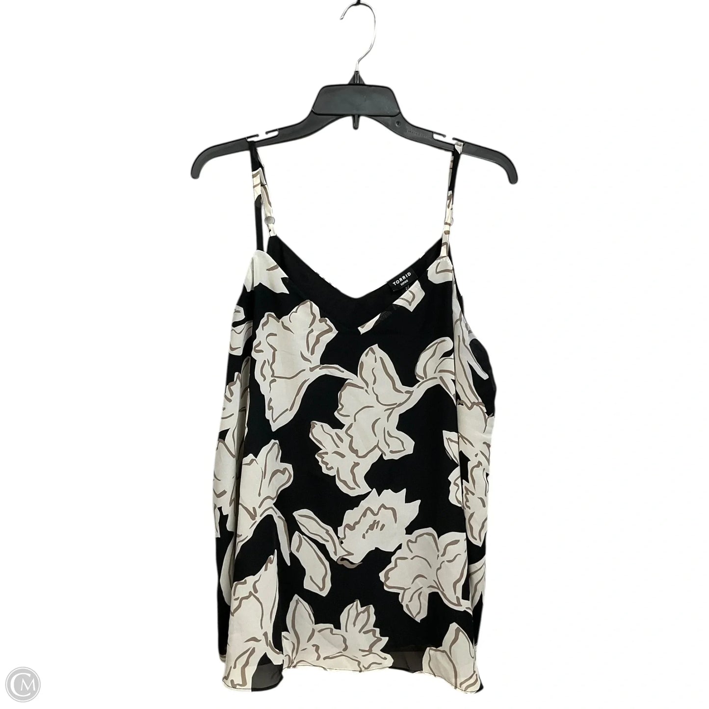 Blouse Sleeveless By Torrid In Blue & White, Size: 2x