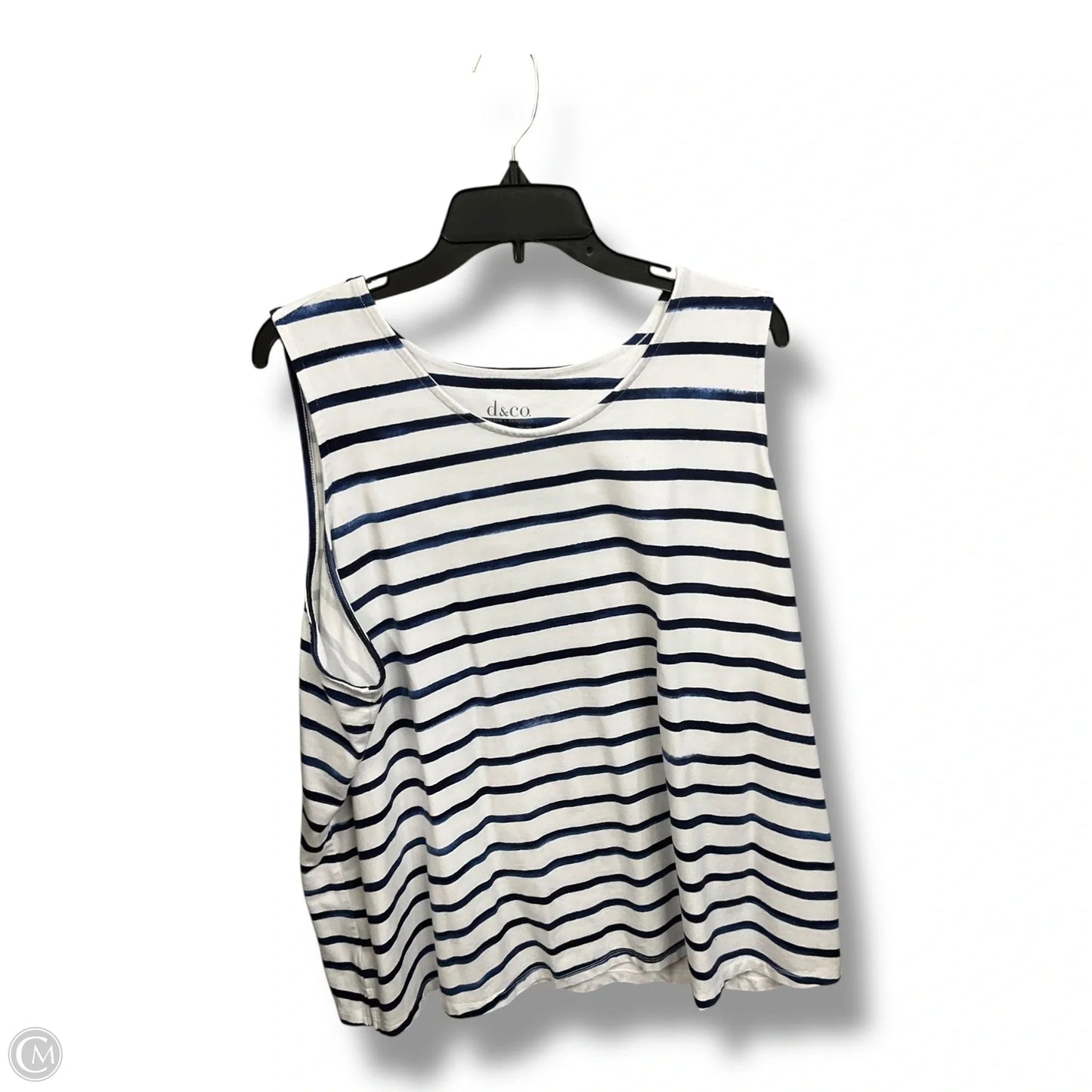 Top Sleeveless By Denim And Company In Striped Pattern, Size: 3x