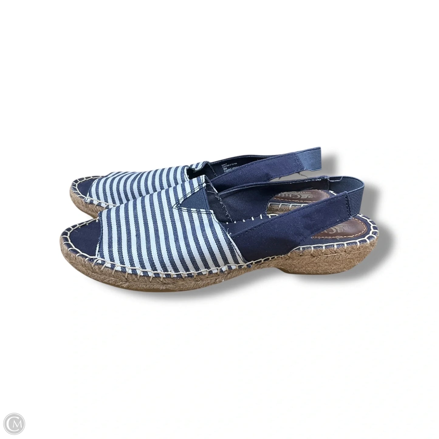 Sandals Heels Wedge By White Mountain In Striped Pattern, Size: 9