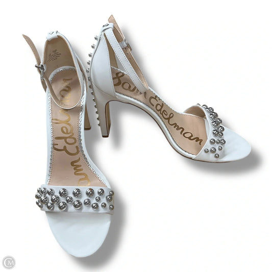 Sandals Heels Block By Sam Edelman In Silver & White, Size: 8