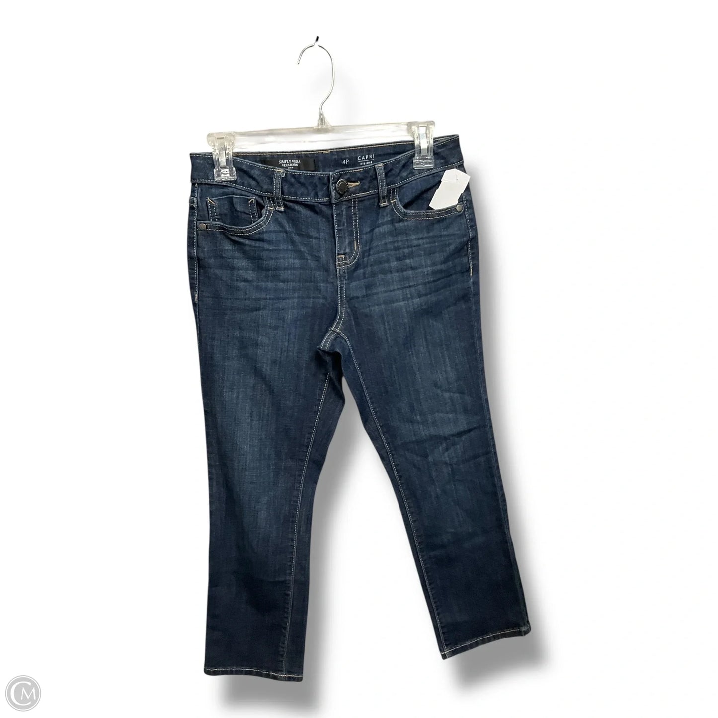 Capris By Simply Vera In Blue Denim, Size: 4p