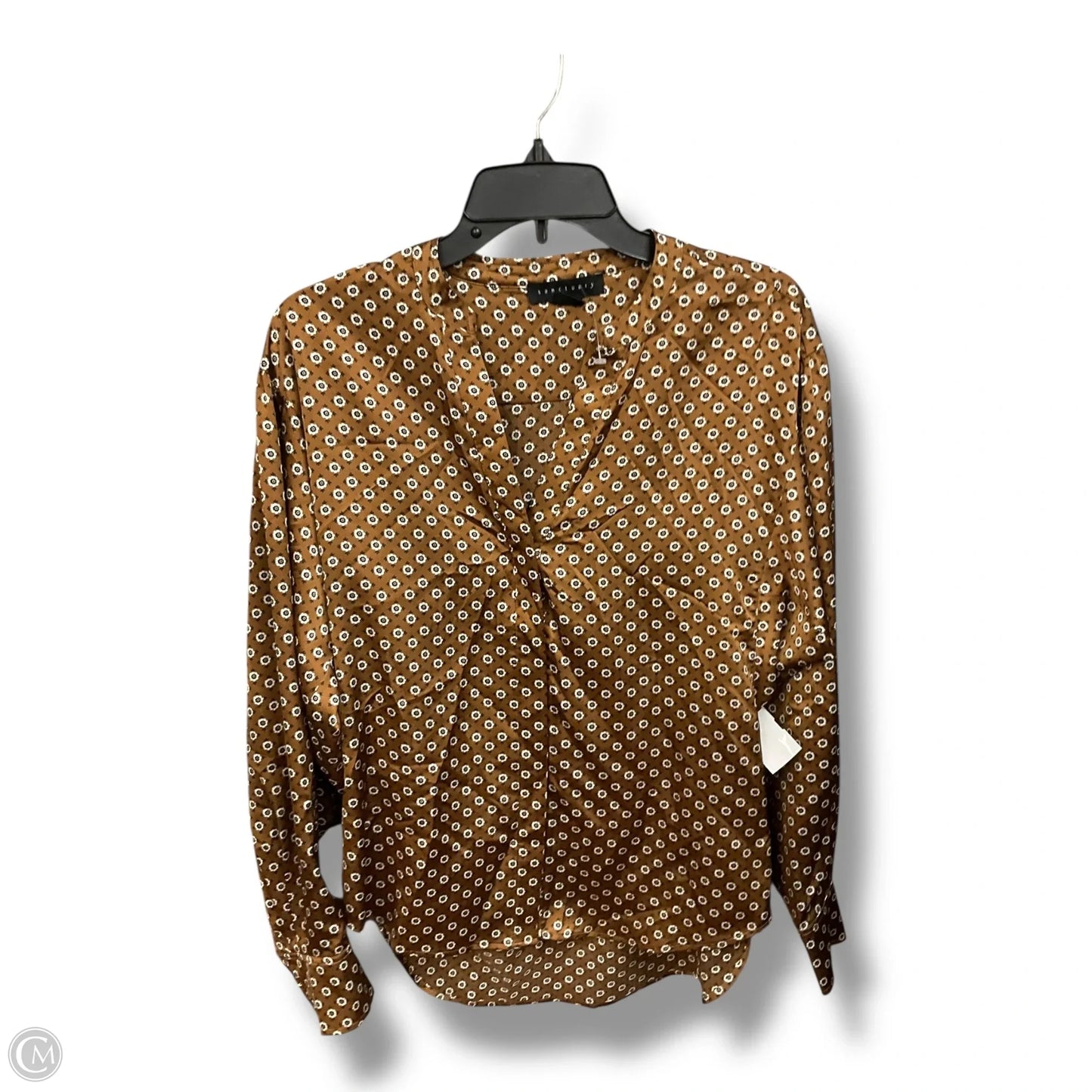 Blouse Long Sleeve By Sanctuary In Black & Brown, Size: S