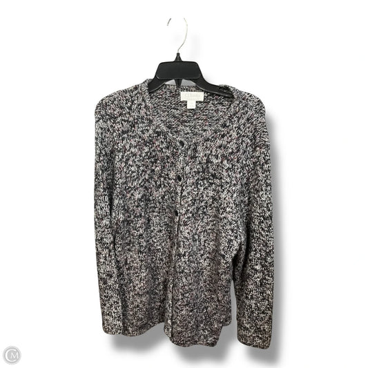 Sweater Cardigan By Cj Banks In Black & Purple, Size: 2x