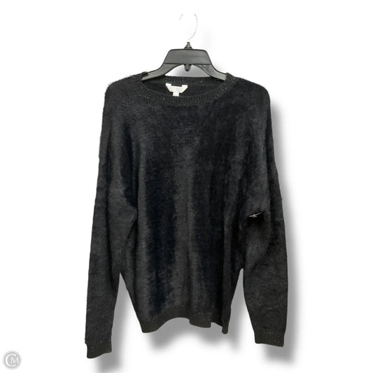Sweater By Time And Tru In Black & Silver, Size: L