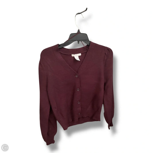 Sweater Cardigan By Design History In Purple, Size: S