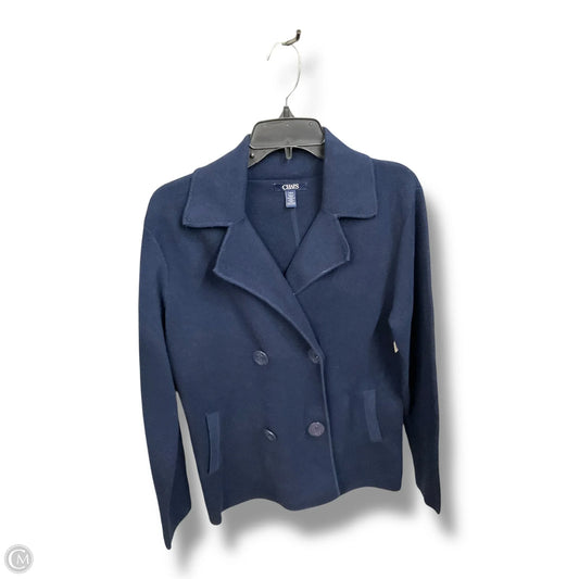 Sweater Cardigan By Chaps In Navy, Size: L