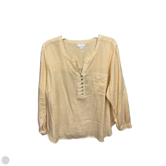 Blouse Long Sleeve By J. Jill In Yellow, Size: 2x