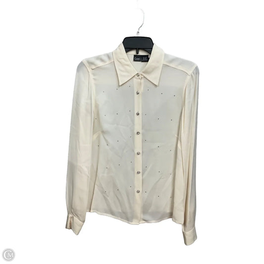 Blouse Long Sleeve By Clothes Mentor In Cream, Size: S