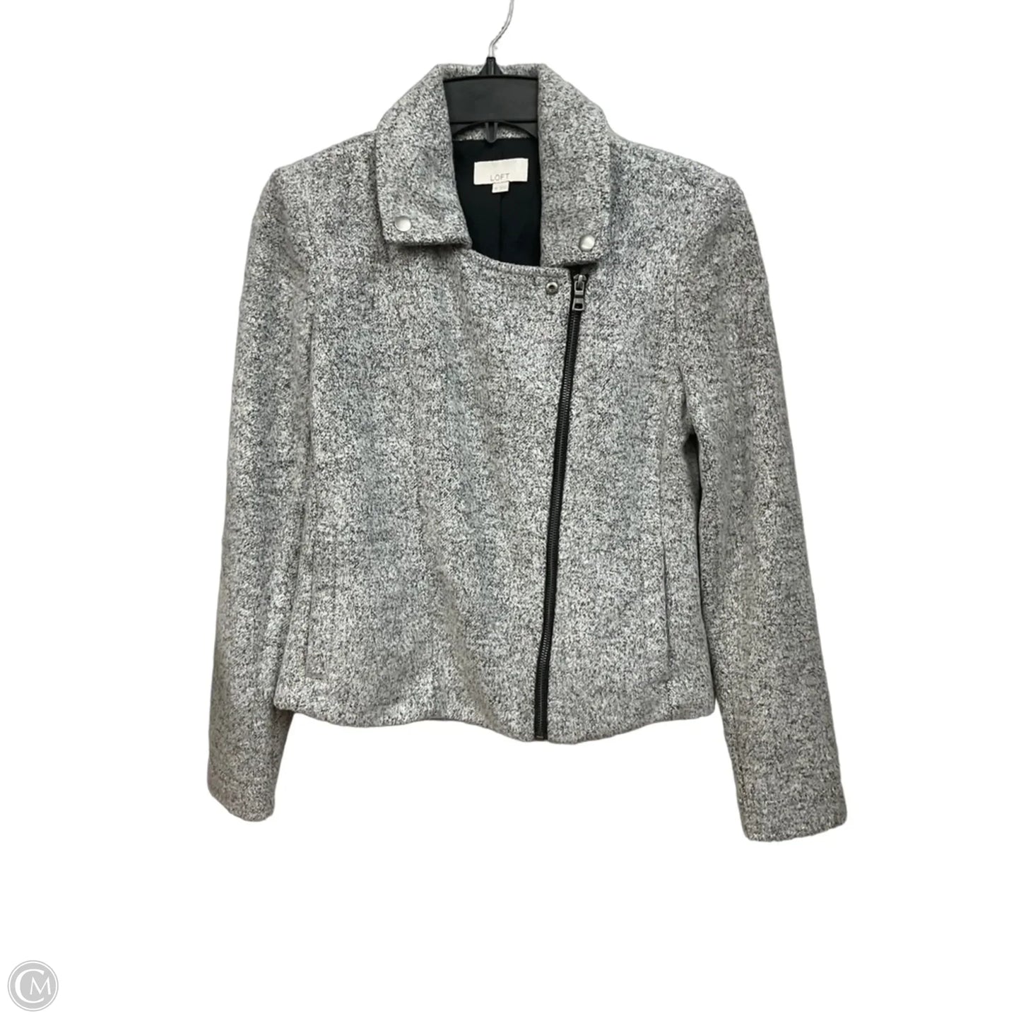 Jacket Moto By Loft In Grey, Size: Xs