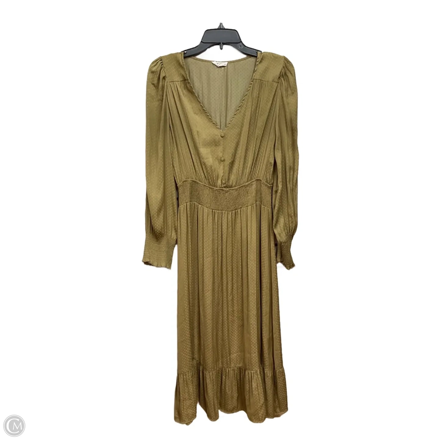 Dress Casual Midi By By The River In Green, Size: M