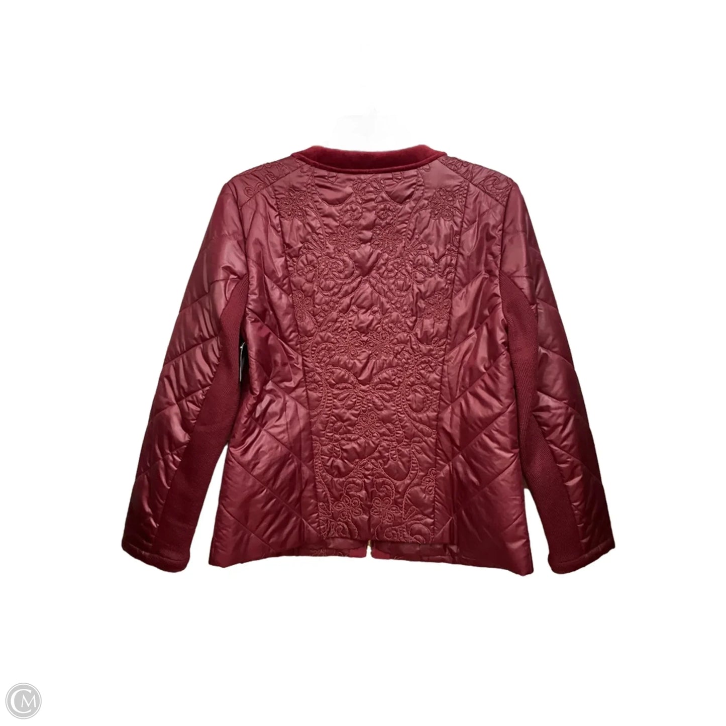 Jacket Puffer & Quilted By Zenergy By Chicos In Maroon, Size: M