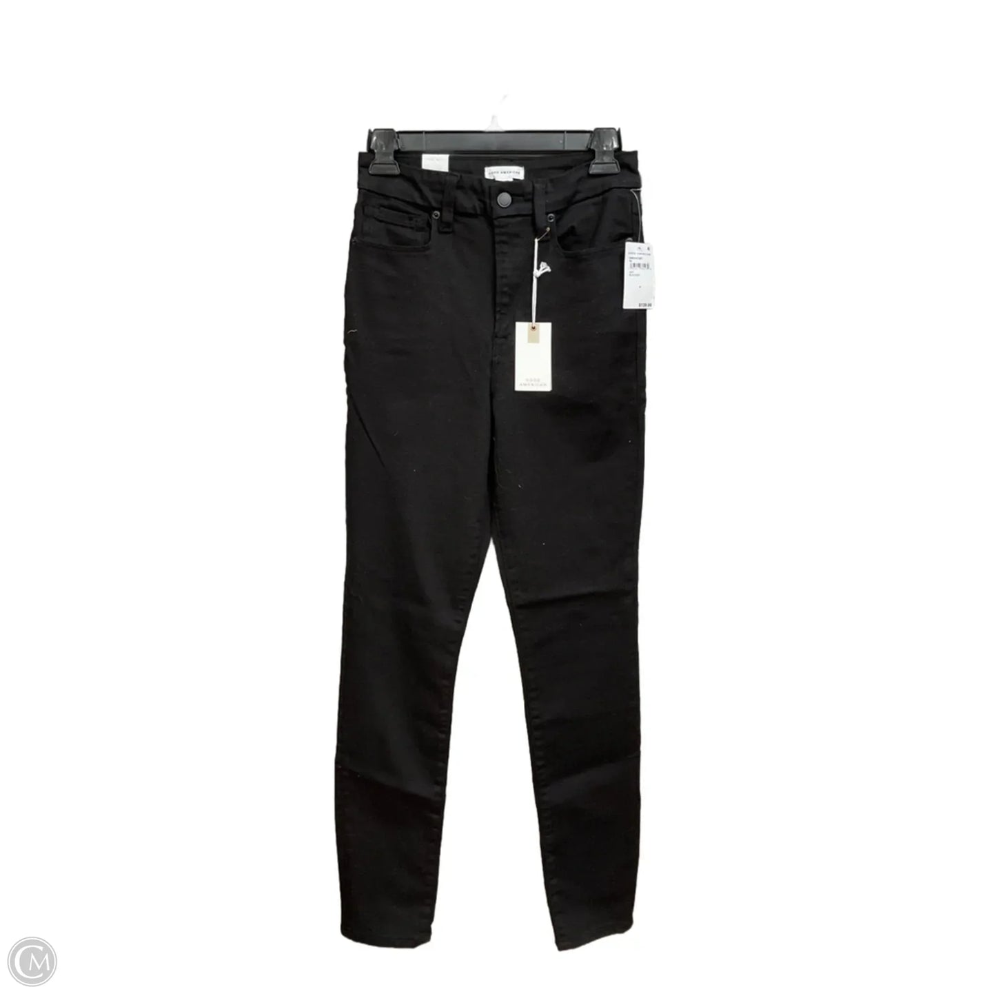 Jeans Skinny By Good American In Black Denim, Size: 4