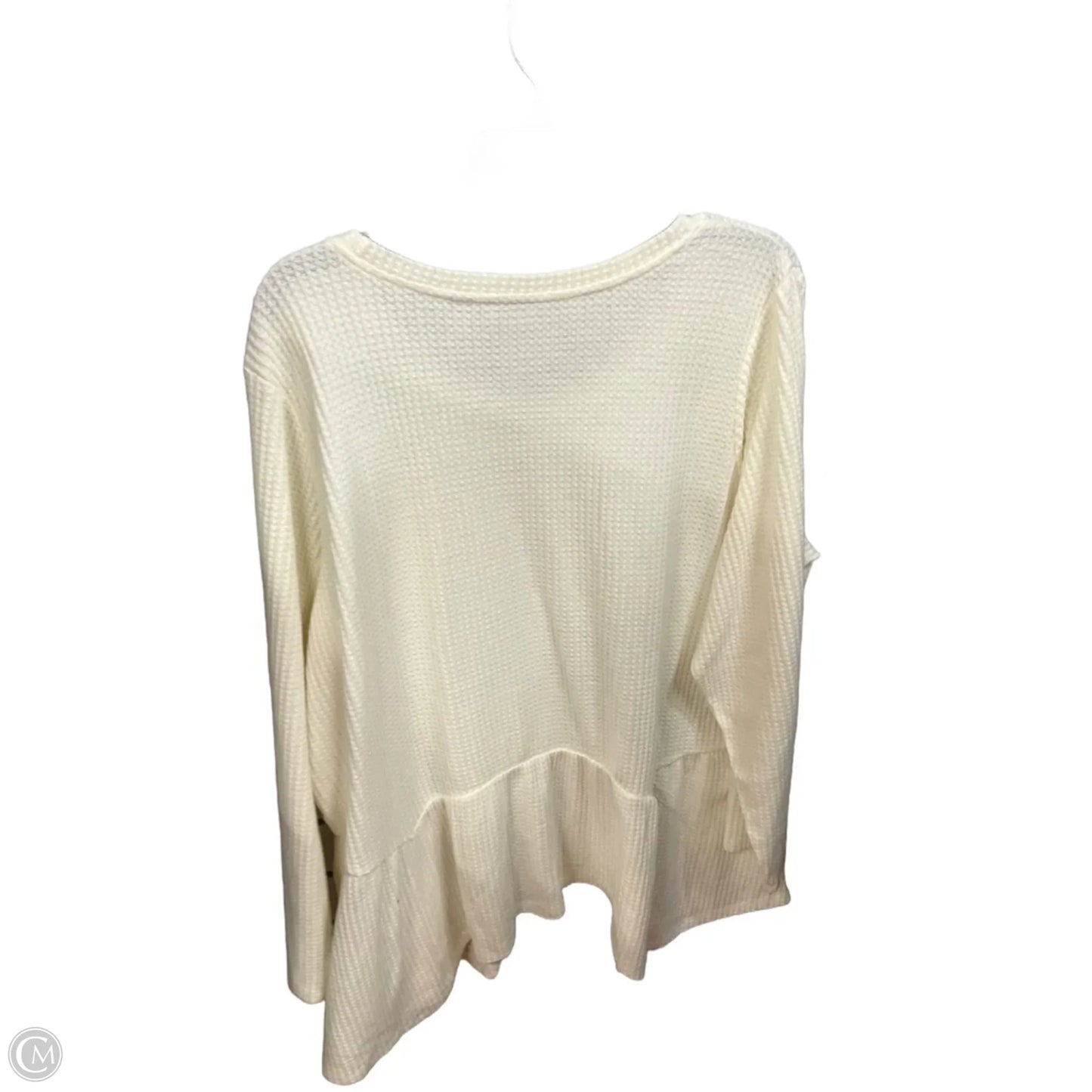 Top Long Sleeve By Logo In Ivory, Size: 2x