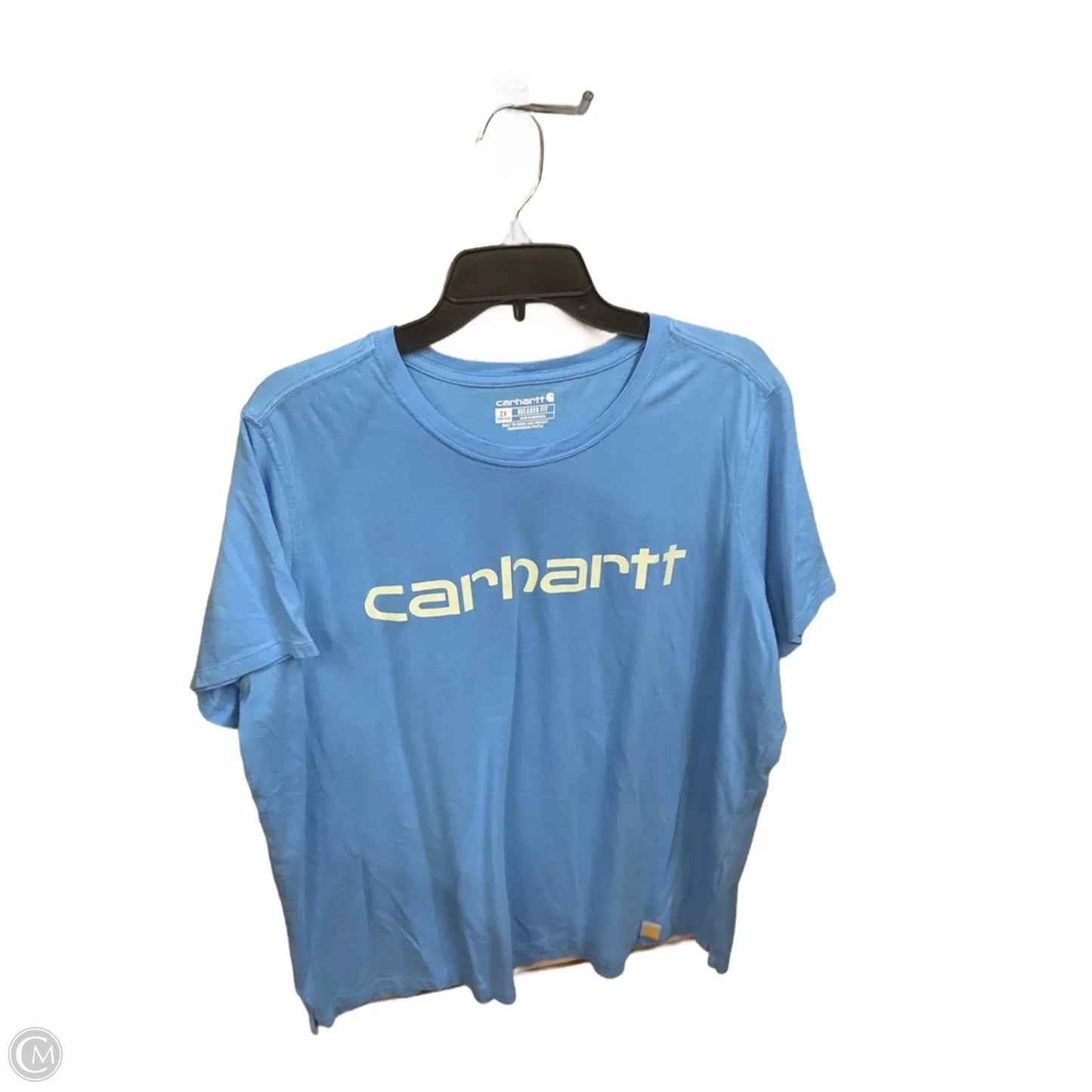 Top Short Sleeve By Carhartt In Blue, Size: 2x
