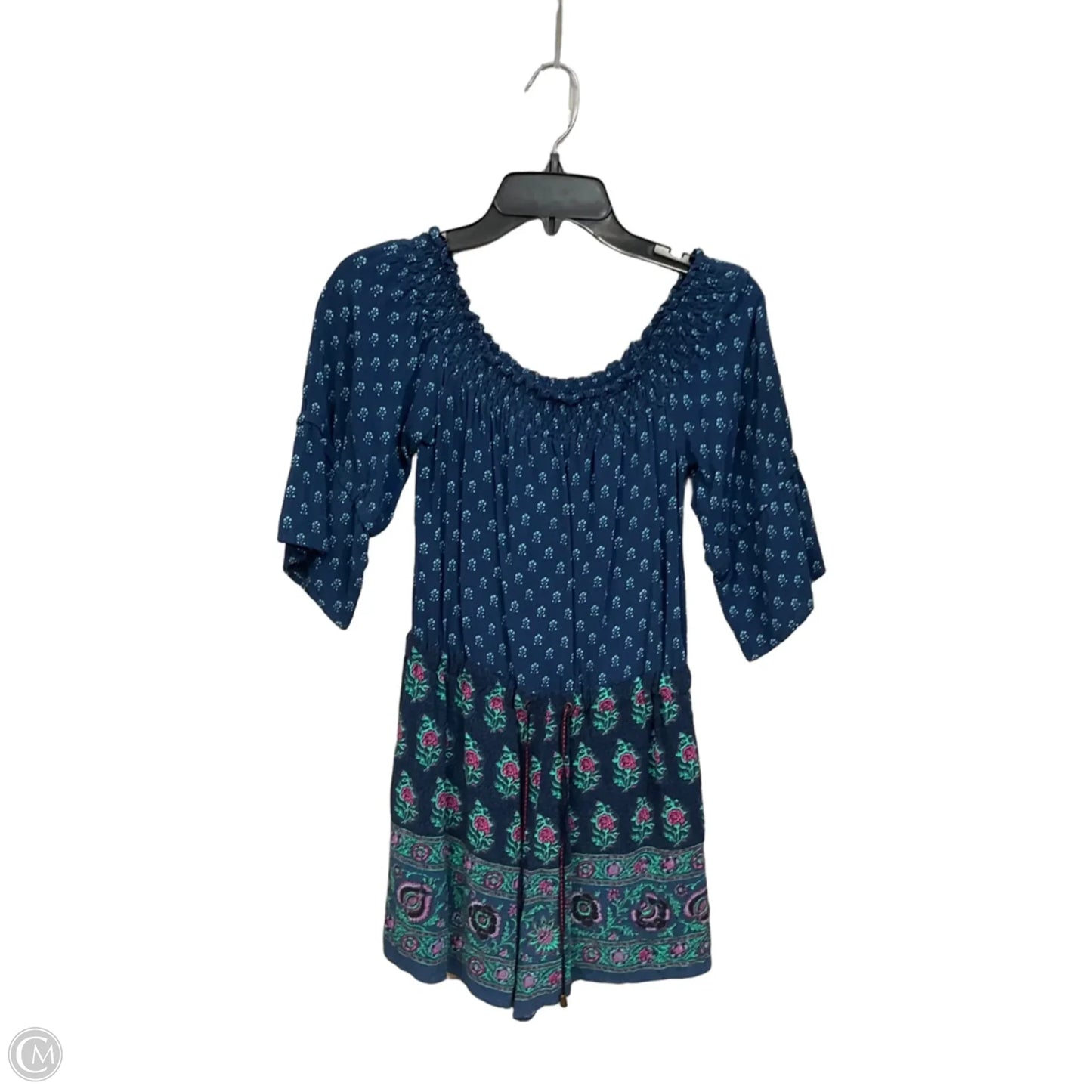 Romper By Anthropologie In Blue & Green, Size: Xs