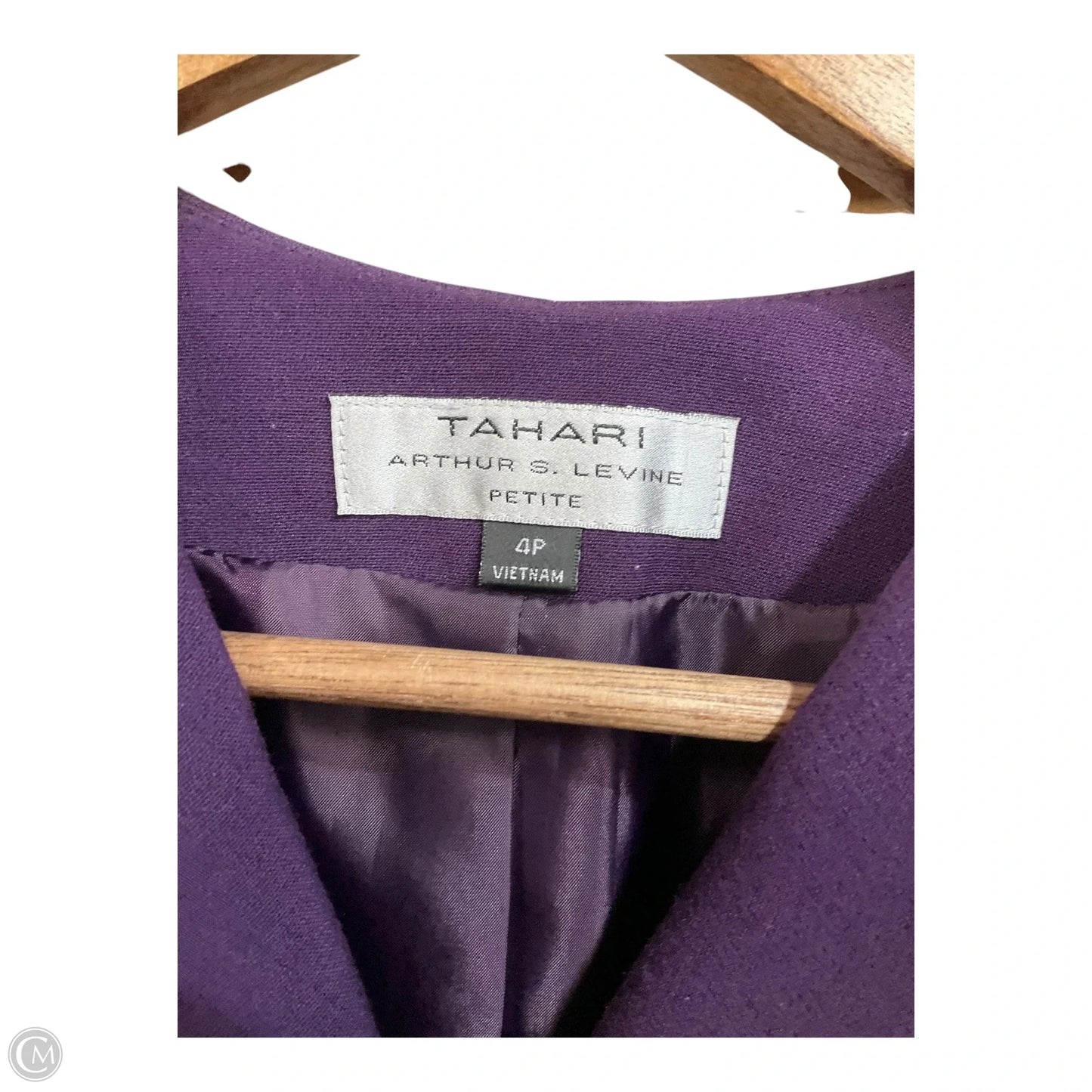 Jacket Moto By Tahari By Arthur Levine In Purple, Size: 4p