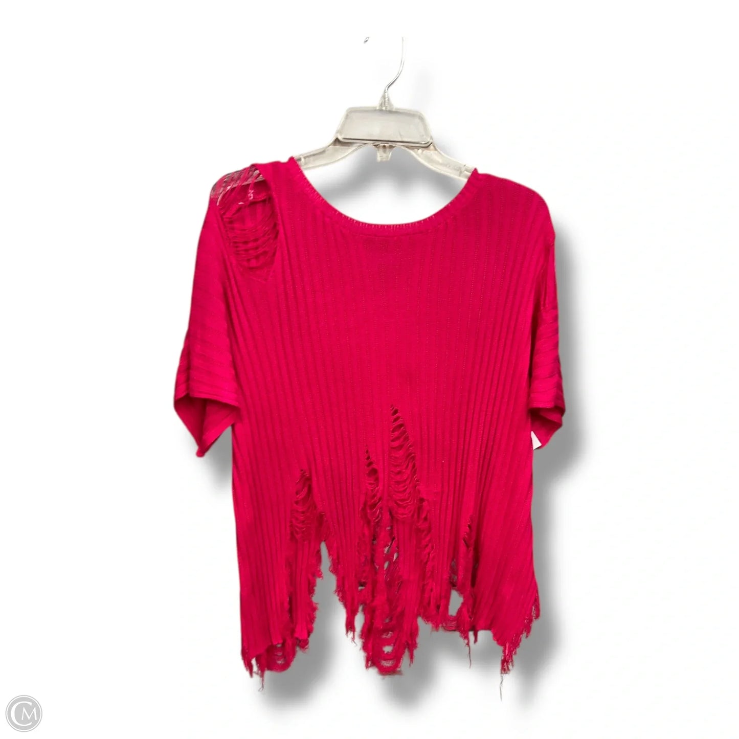 Sweater Short Sleeve By Love J In Pink, Size: M