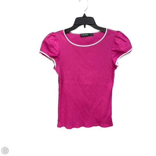 Top Short Sleeve By Lauren By Ralph Lauren In Pink, Size: M