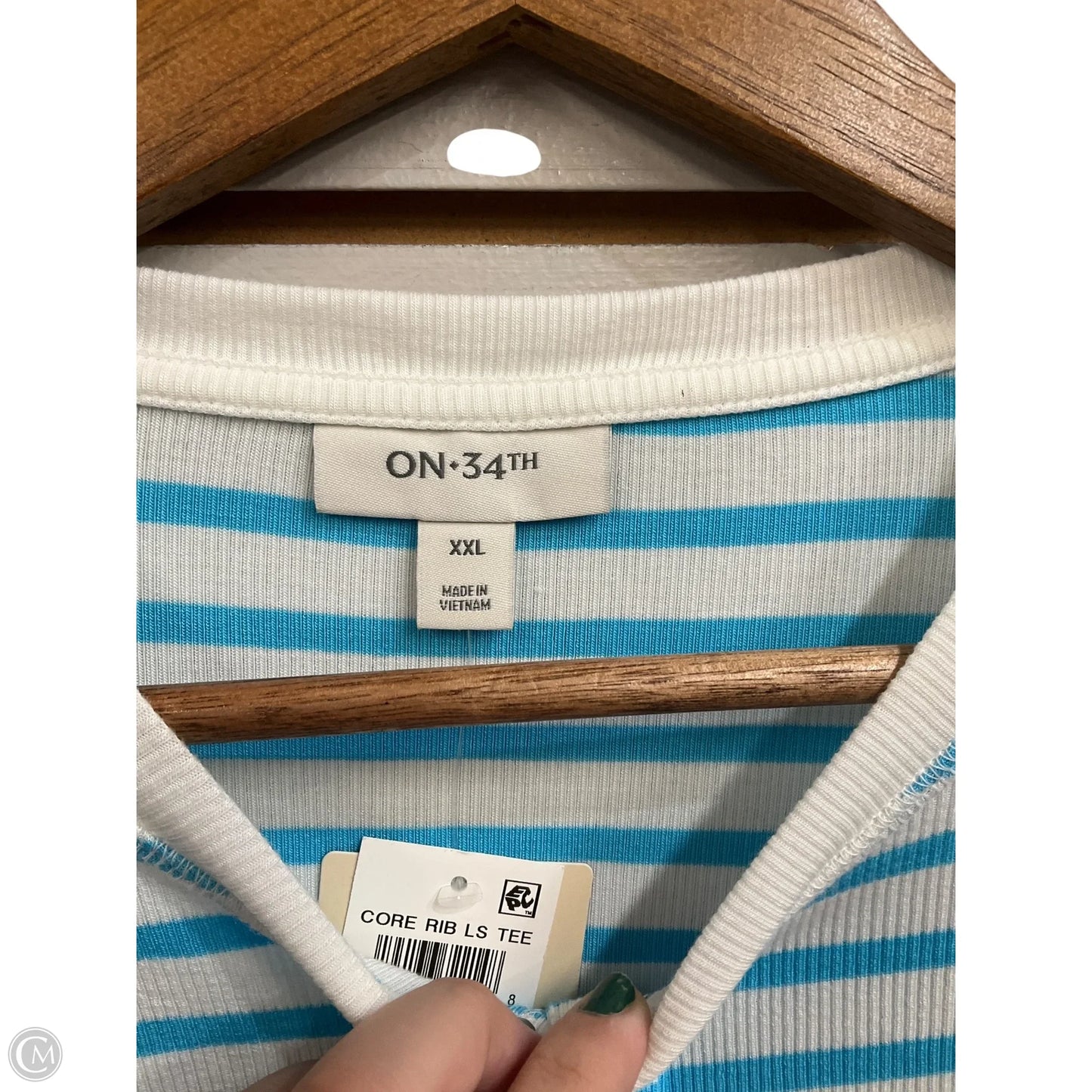 Top Long Sleeve By Clothes Mentor In Striped Pattern, Size: Xxl