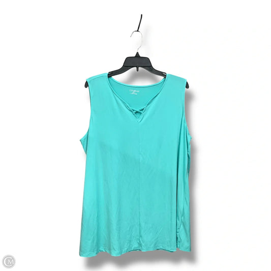 Blouse Sleeveless By Catherines In Teal, Size: 1x