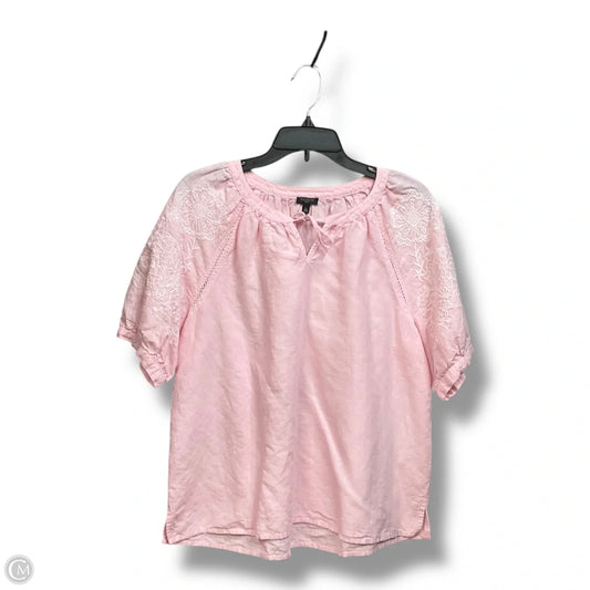 Top Short Sleeve Basic By Talbots In Pink, Size: Lp