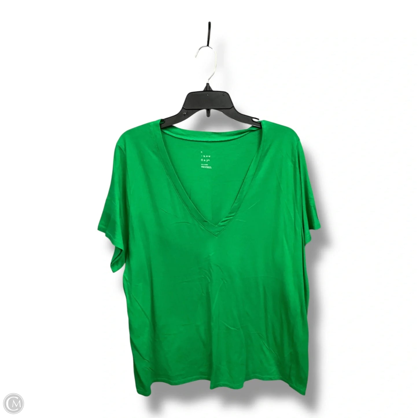 Top Short Sleeve Basic By A New Day In Green, Size: Xxl